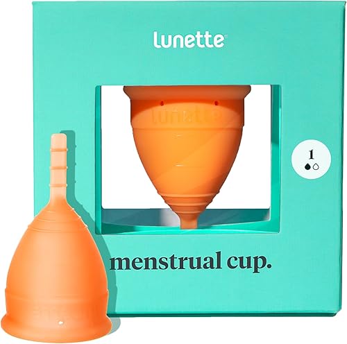 Copa menstrual natural Lunette, alternativa para tampones y toallas sanitarias, Coral, 1, 1