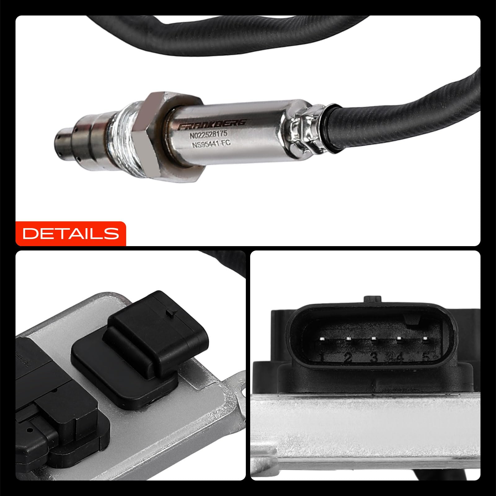 Frankberg Noxsensor Klopfsensor Sensor 5-polig Kompatibel mit C-Klasse T-Model S205 C-Klasse W205 M-Klasse W166 E-Klasse T-Model S213 GLE W166 Replace# A0009054410