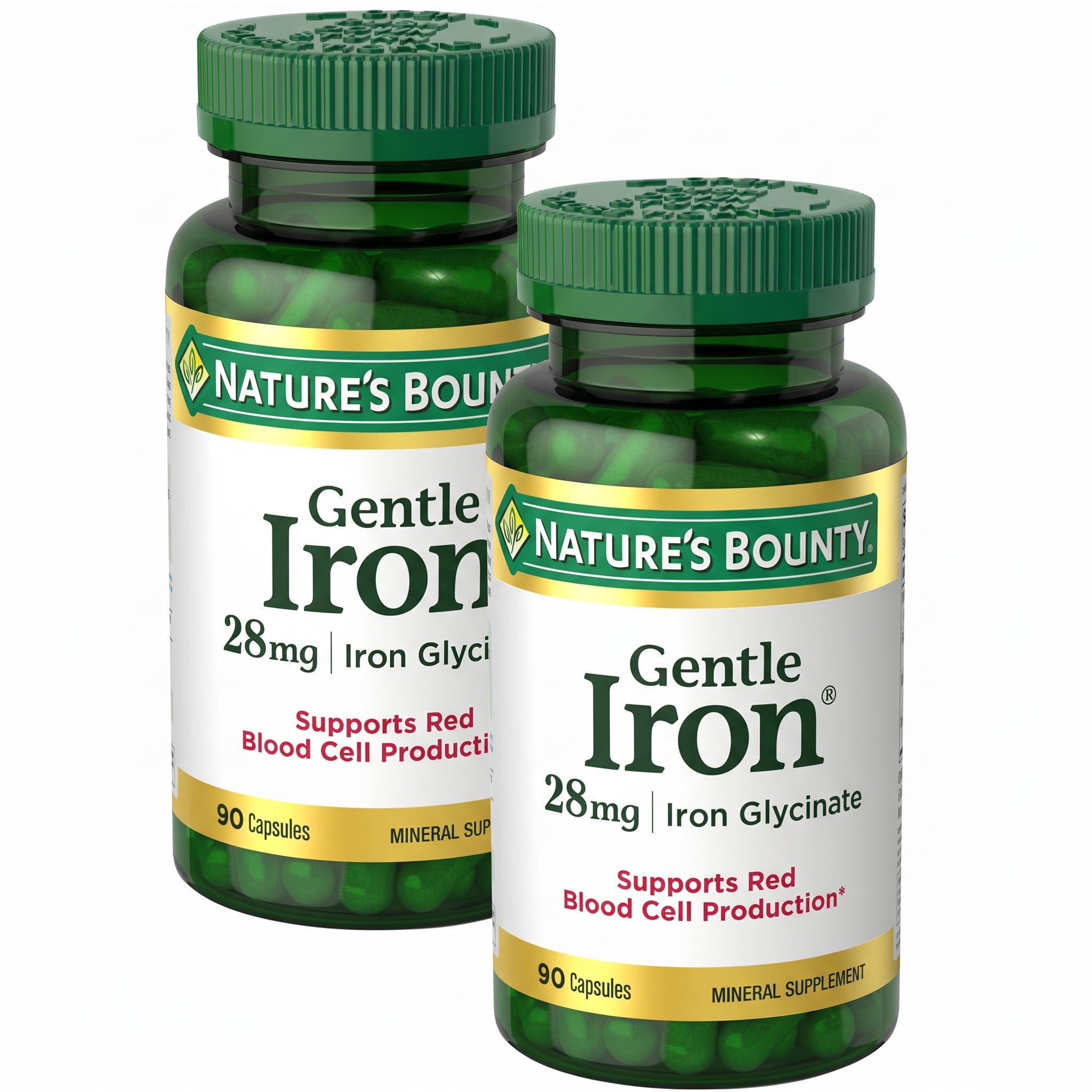 Nature's Bounty Gentle Iron 28 mg Capsules, 90 Count — Amazon image 7