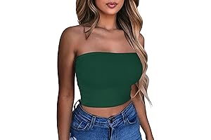 Summer Tube Tops Basic Crop Tops for Women, Strapless, Tank, Casual Tunics,...