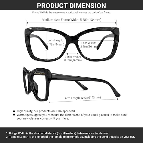 Miniatura 5 de VOOGLAM Gafas rectangulares con bloqueo de luz azul para mujer, anti fatiga ocular UV Letitia