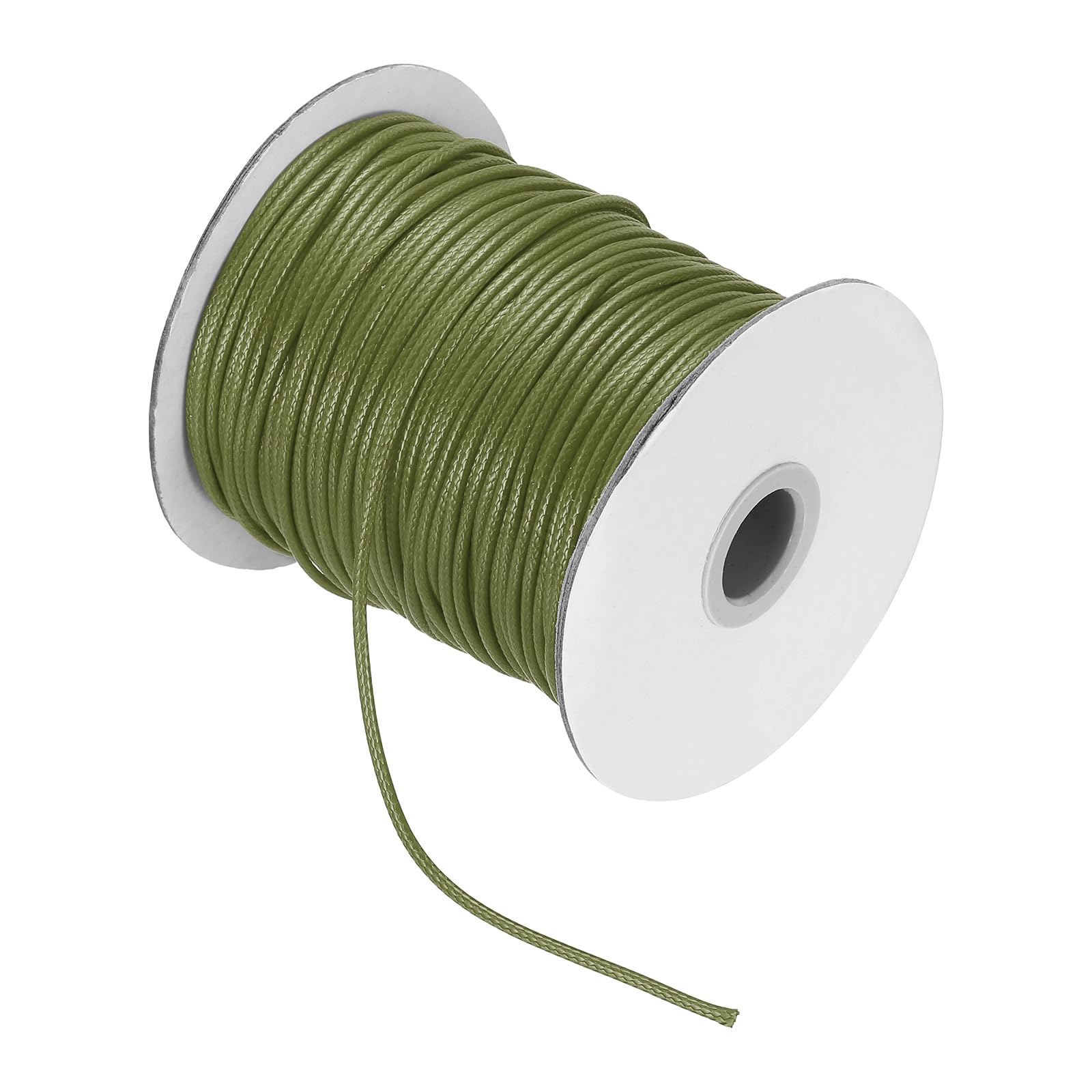 sourcing map Waxed Cord 2mm Waxed Thread 87 Yard Wax String Leather Cord for Bracelet Making, Necklaces, Beading, Jewelry Making and DIY Crafts(Army Green)
