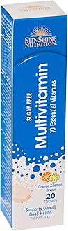 Sunshine Nutrition Multivitamin Effervescent Orange Lemon 20 tablets