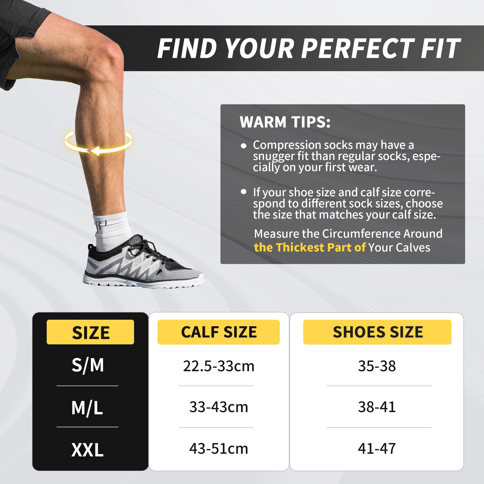 CAMBIVO 6Paires Bas de Contention Femme Homme, Chaussettes de Contention 20-30mmHg, Chaussettes Hautes Montantes, pour Circulation Sanguine Jambes, Sport, Course a Pied, Voyage Avion, Infirmiere