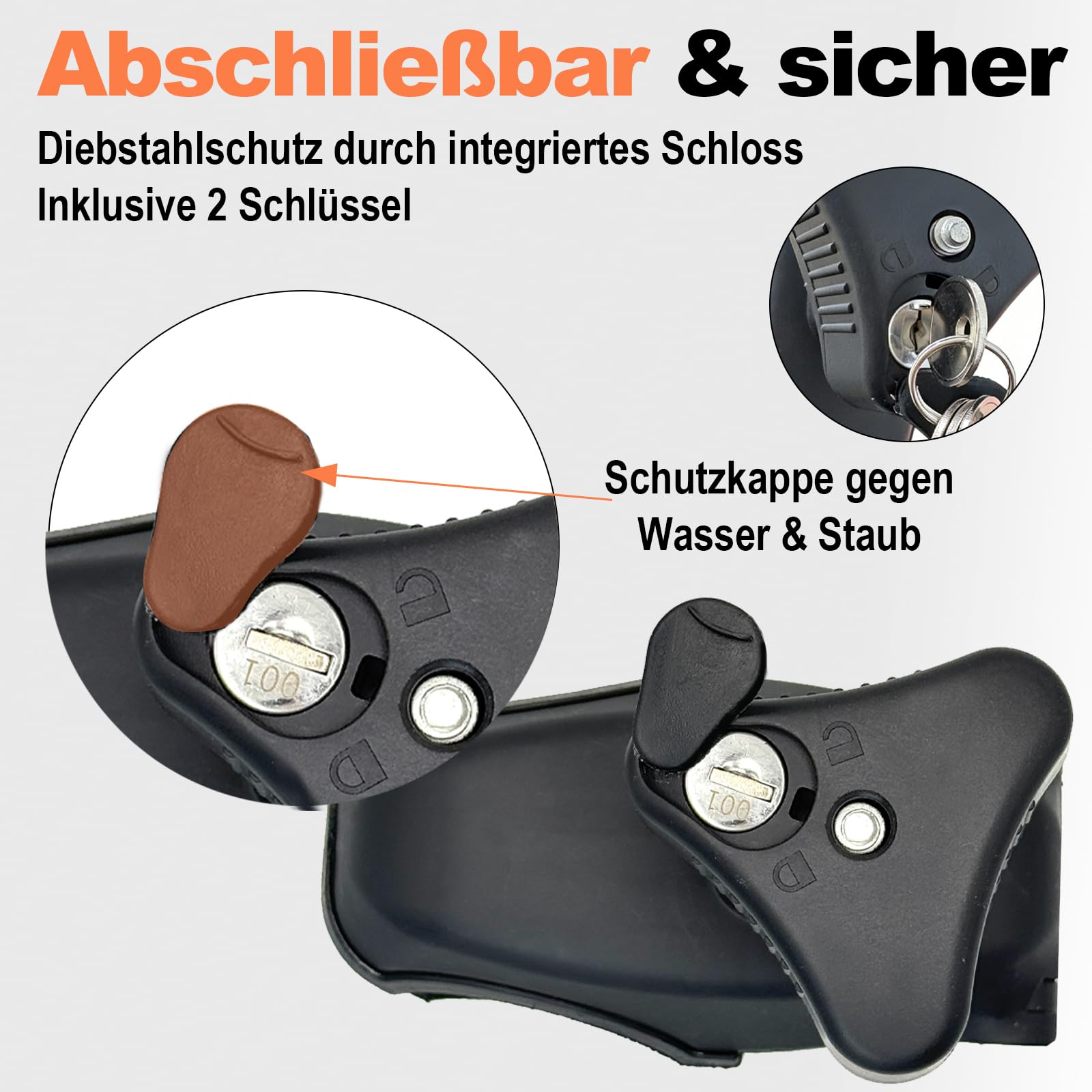 Rahmenhalter, Fahrradhalterung Bike Holder Fahrradträger Fahrradhalter Befestigung Klemme Reisemobil Rad, abschließbar, für U-Bügelrohr
