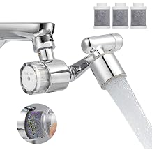 Lavabo Bataryas  i in Su Filtresi, 1080   D nen Musluk Uzat c , Klor, Tat, Koku  kar n% 99'dan Fazla Banyo Y z Y kama i in Kuru, Kaba ve Ka nt l  Senstive Cildi Rahatlat n 3 adet Filtre