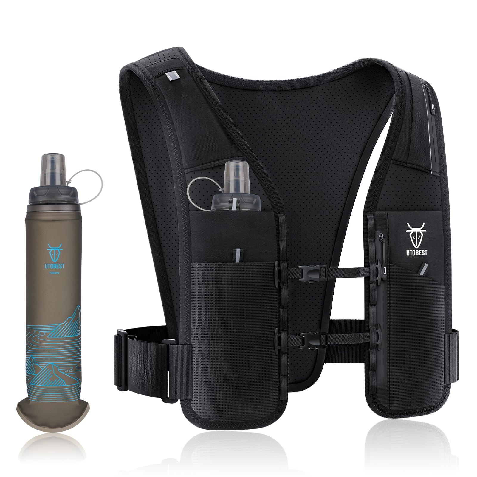 UTOBEST Ultra Running Vest Advanced Skin 2.5 Set leggero Hydration Pack per Trail running, 2,5 l, unisex