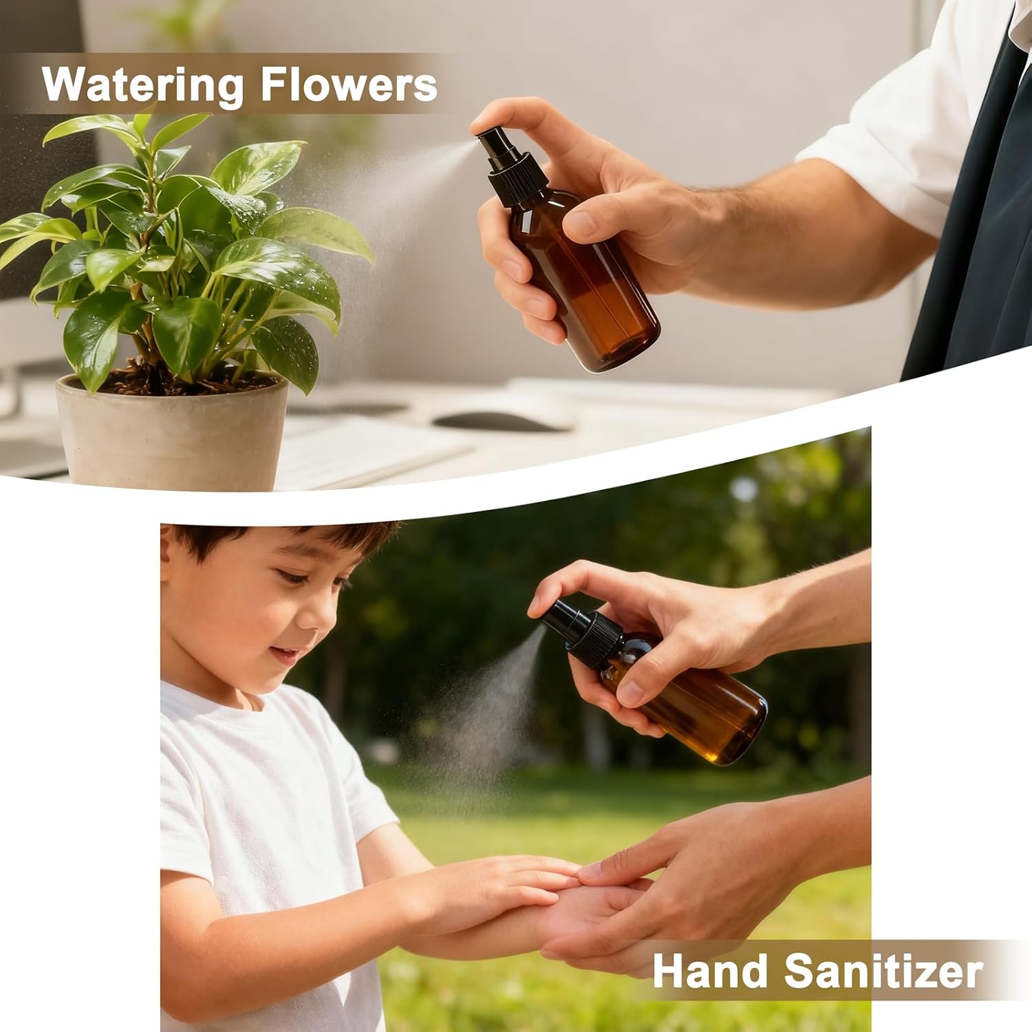 容器 – 生活の木 オンラインストア 5オンス アンバーガラススプレーボトル 6個パック 小さな詰め替え可能 エッセンシャルオイル クリーニング溶液 髪用ファインミスト