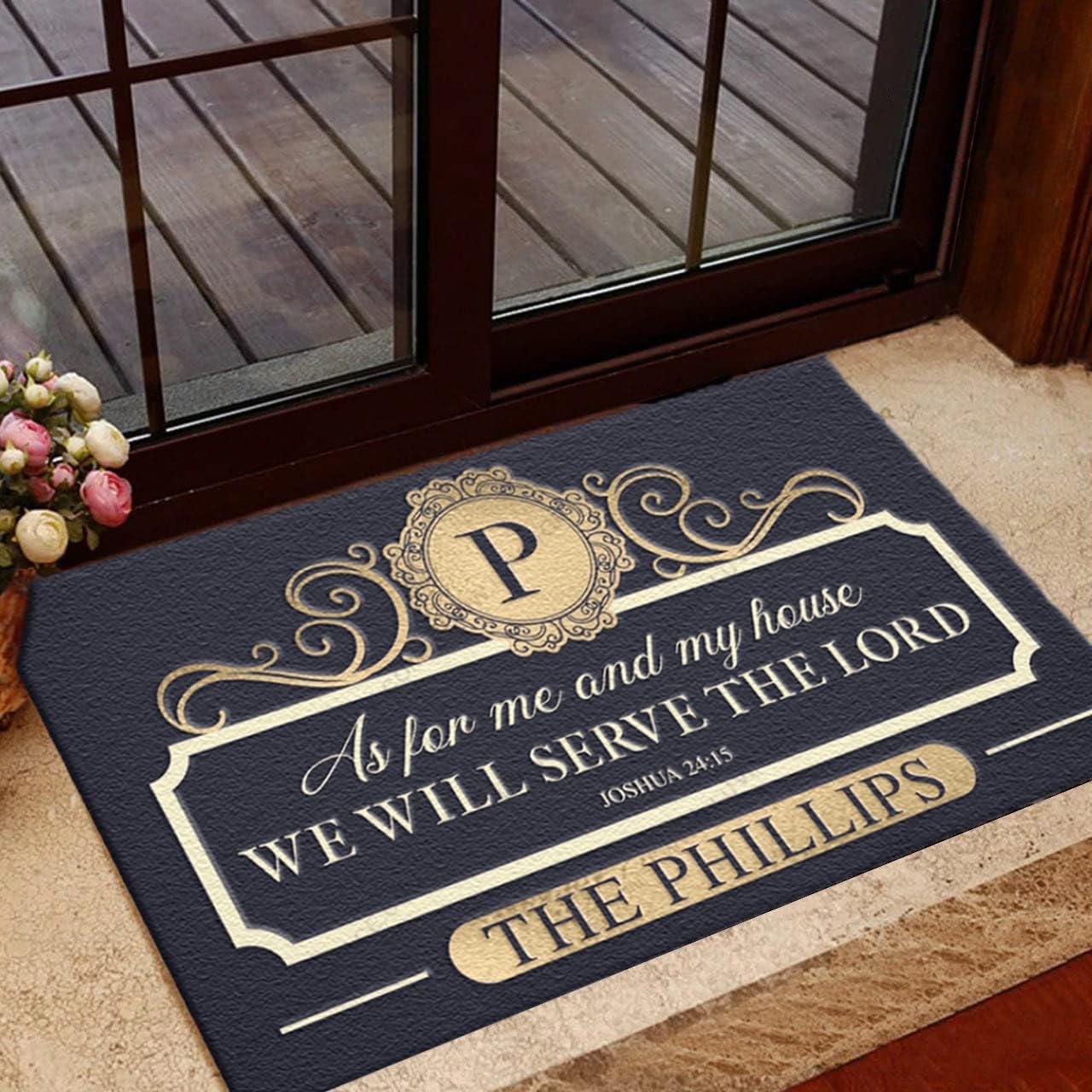 Christian Entrance Doormat - Personalized Welcome Mat for Home - Religious Gift