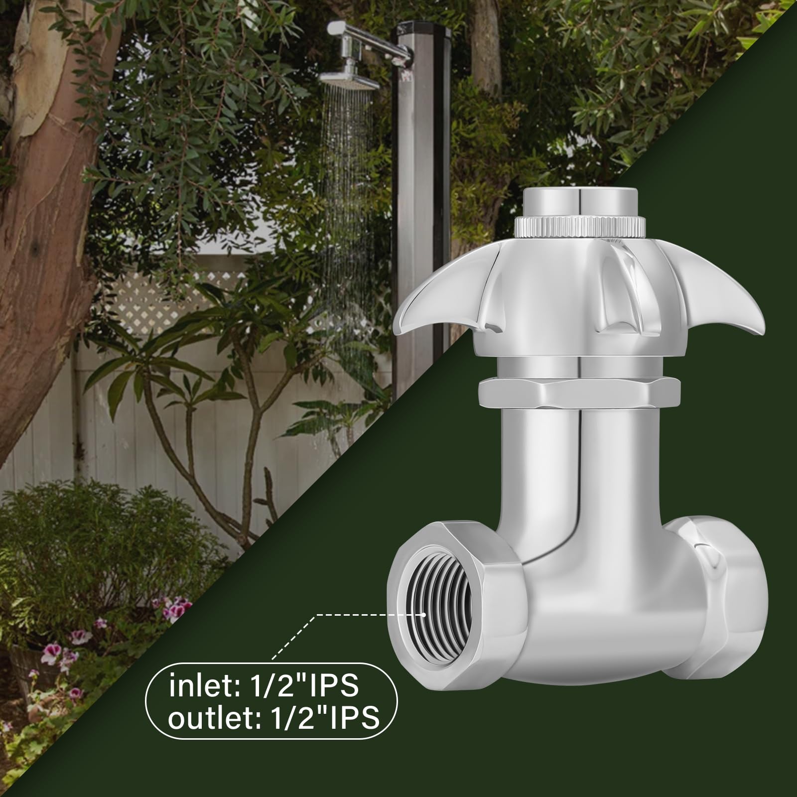 Solimeta Self-Closing Shower Valve With Pull Chain - Chrome Heavy