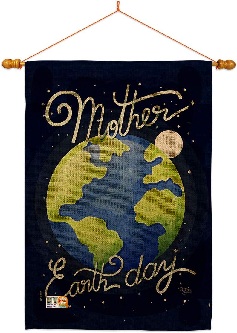 Earth Day House Flag Sweet Life Peace Support Environmental Protection Small Decorative Gift Yard Banner Made In USA 28 X 40