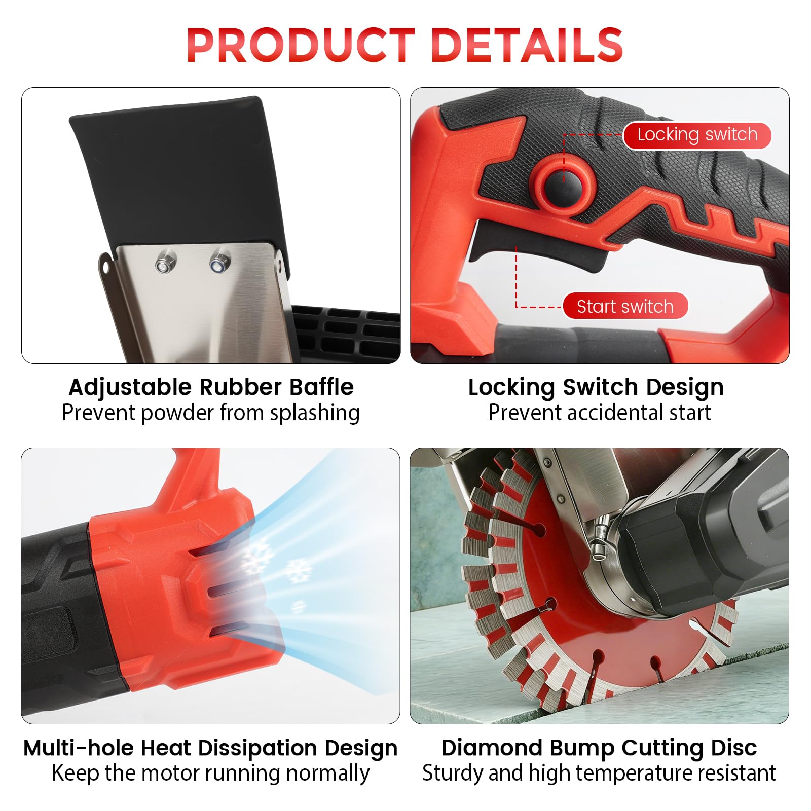 Rozadora de pared con sistema de eliminación de polvo, 1600 W, 7000 RPM, ancho de corte máximo de 35 mm, profundidad de canal de 40 mm, con 2 discos de corte de 133 mm