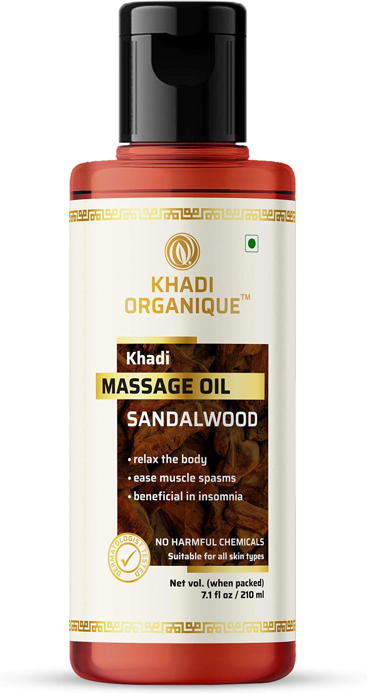 Khadi Organique Sandalwood Massage Oil Pack of 1 (210 ML)