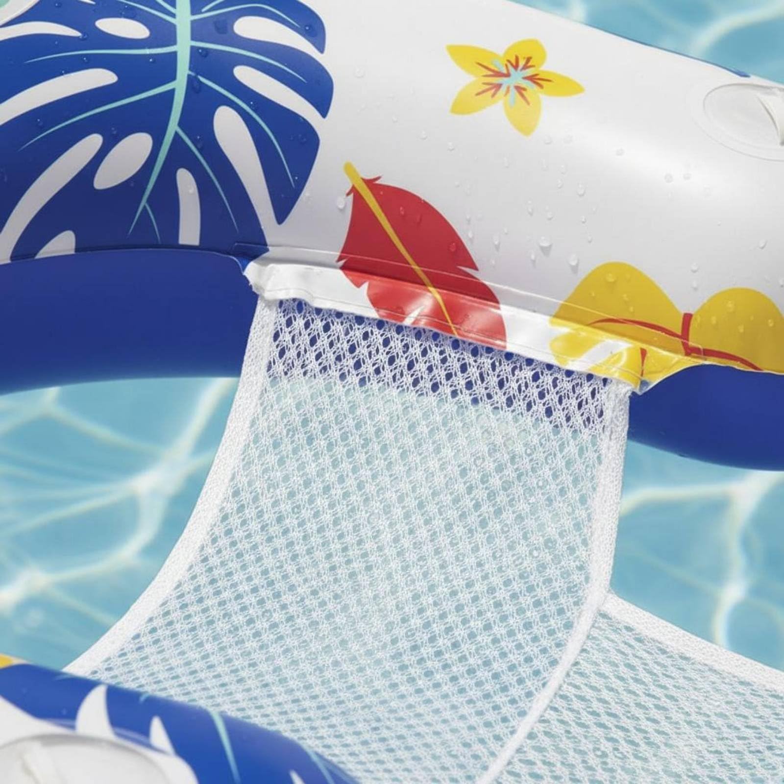 predolo Lettino Galleggiante Forma di U Tettuccio Portatile e Pieghevole Poltrona Gonfiabile da Piscina Portabicchieri Integrato per Adulti, Lago, Vacanza