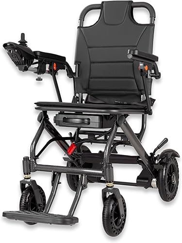 Silla de ruedas eléctrica ligera para adultos – Diseño portátil plegable, potencia motorizada de largo alcance, compacta e inteligente ultra ligera,