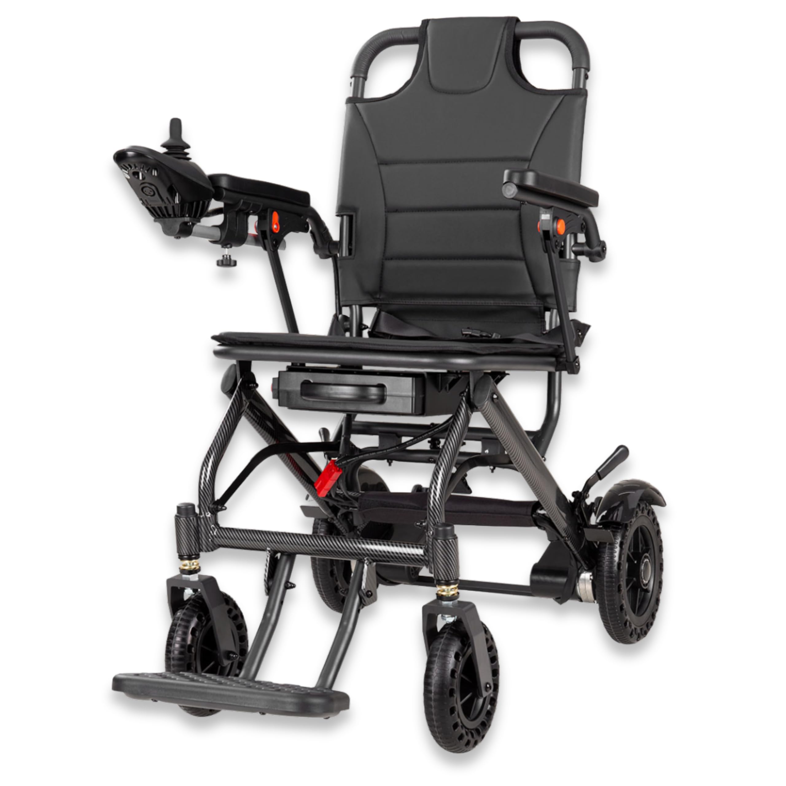 Lightweight Electric Wheelchair for Adults – Foldable Portable Design, Long-Range Motorized Power Chair, Compact Ultra-Light, Airline Compliant Travel Friendly All Terrain Folding Mobility Aid