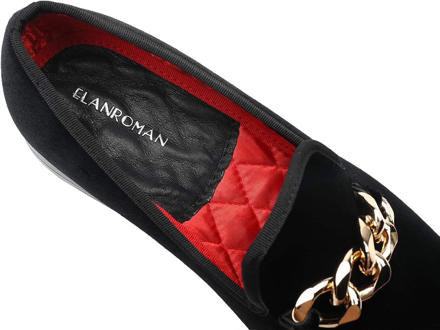 ELANROMAN Men's Loafers Gold Buckle Fashion Handmade Wedding Party Prom Shoes - Image 5