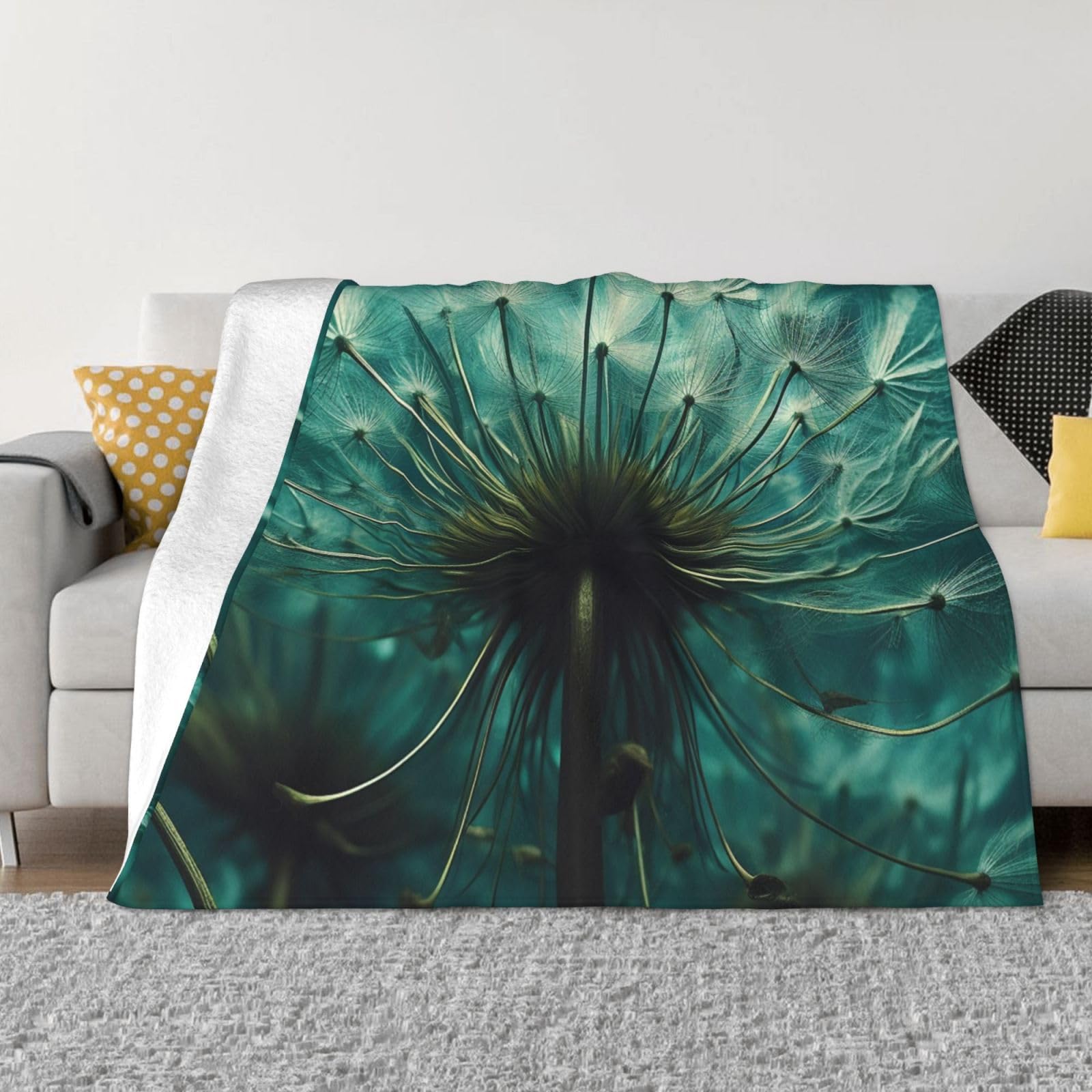 Couverture Weed en micro-polaire ultra douce 127x101 cm pour lit et canapé