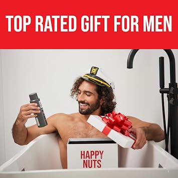 HAPPY NUTS Comfort Powder Deodorant For Men: Anti-Chafing, Sweat and Odor Control, Aluminum-Free, Ultimate Travel Essential for Men's Private Parts 4 oz (1 Pack), Fragrance-Free