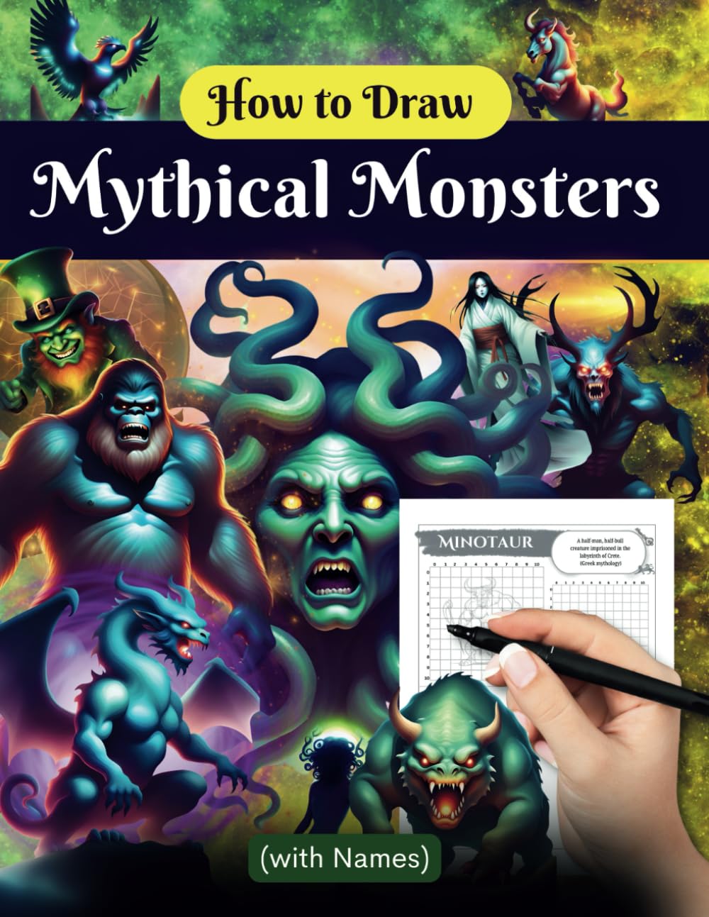 How to Draw Mythical Monsters with Names: Easy Drawing of Fantasy Creatures and Beasts from around the World with their Details for kids and Adults (How to Draw Anything Book Series)