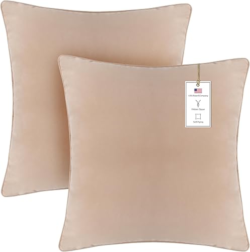 A1HC Juego de 2 lujosas fundas de almohada de terciopelo suave y fino, solo para sofás, camas, colores vibrantes y cremallera YKK oculta. Mejora tu A1HC Juego de 2 lujosas fundas de almohada de terciopelo suave y fino, solo para sofás, camas, colores vibrantes y cremallera YKK oculta. Mejora tu