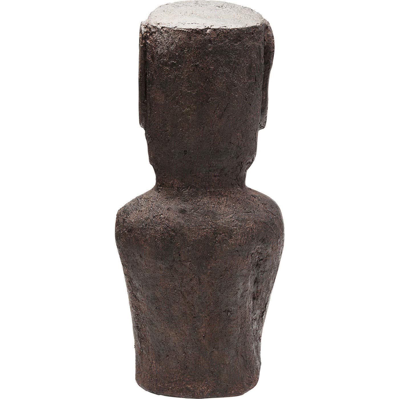 Kare Design figura decorativa Easter Island, marrone, ceramica, fatto a mano, figura decorativa per pavimento, decorazione casa etno, 60x25x20cm (A/L/P)