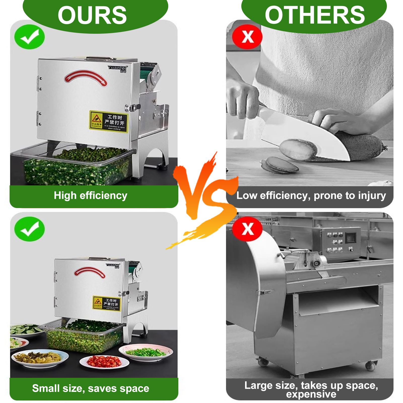 Automatischer Scallion Chopper 100w, Mit Auffangschale Und 7-cm-EinfüLlöFfnung, Ideal Zum Zerkleinern Von Paprika, FrüHlingszwiebeln, Zwiebeln, Koriander Und Lauch StandardModel