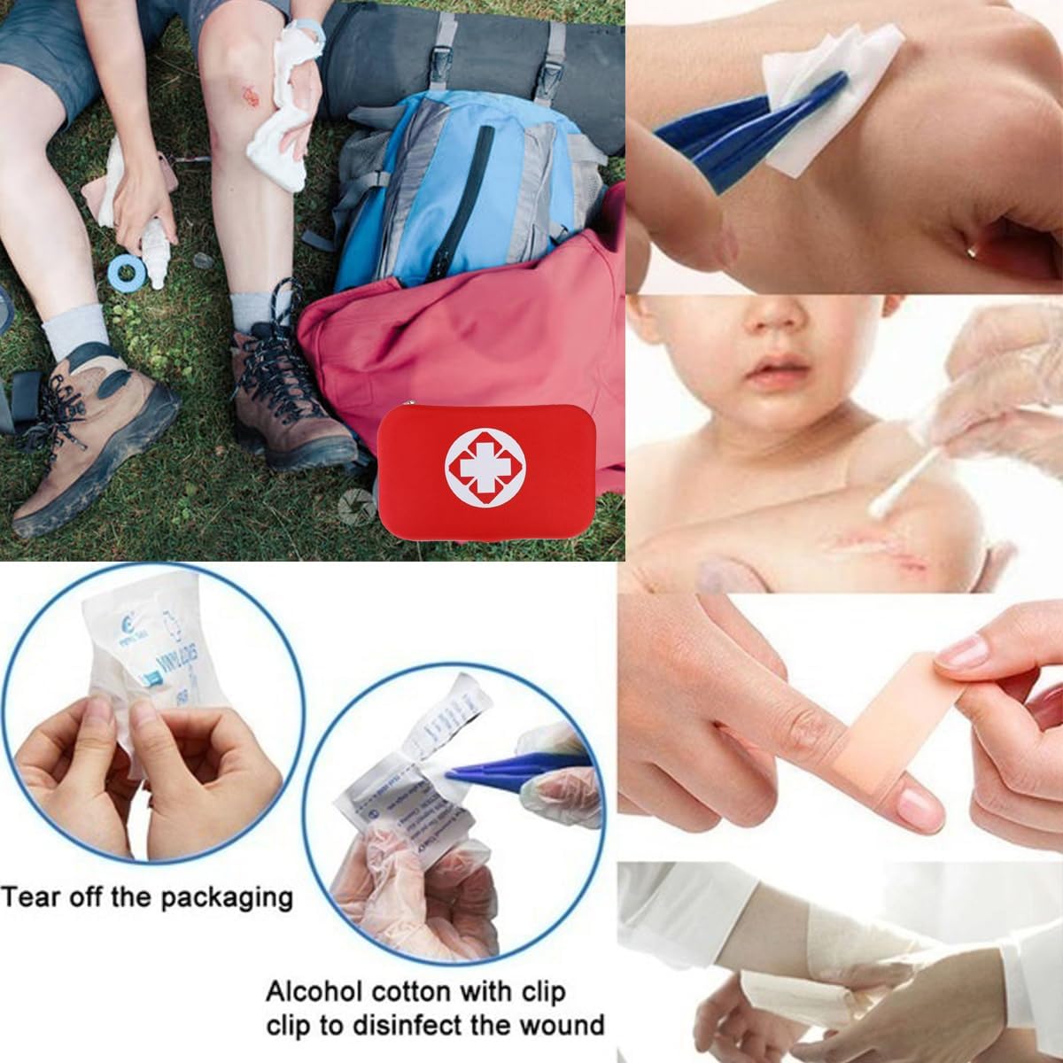 250Pcs First Aid Emergency SOS Survival Kit Bag Gear For Travel Camping Outdoor Home