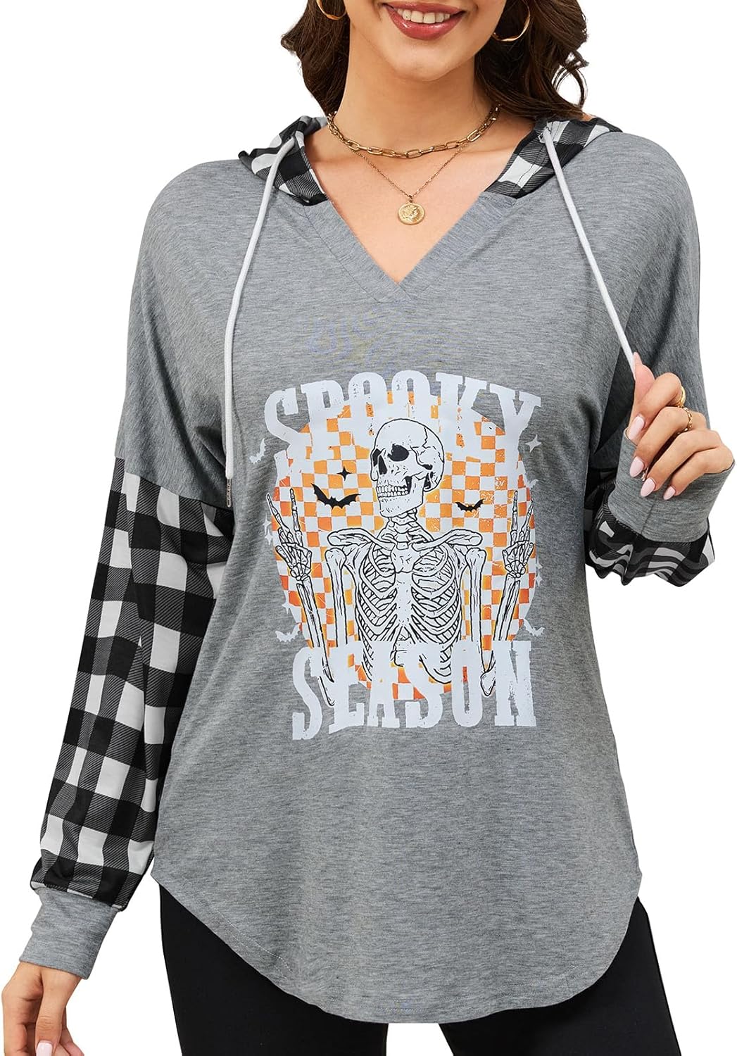 Womens Hoodies V Neck Sweatshirts Long Sleeve Pullover Casual Fall Teen Girls Prepp...