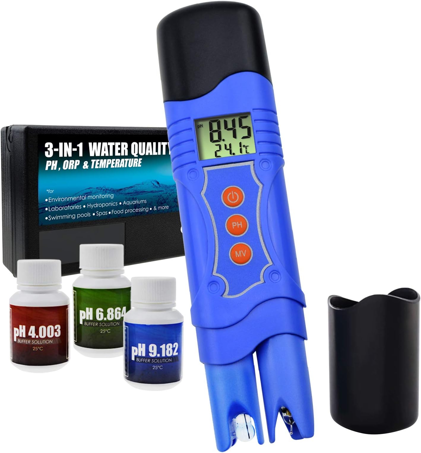 Gain Express 3-in-1 ORP PH Temperature Combo Meter Tester, Pen Type ATC -1999~1999mV 0.00-14.00pH 0~50°C, Water Quality Aquarium, Tank, Swimming Pool, Lab, Spa