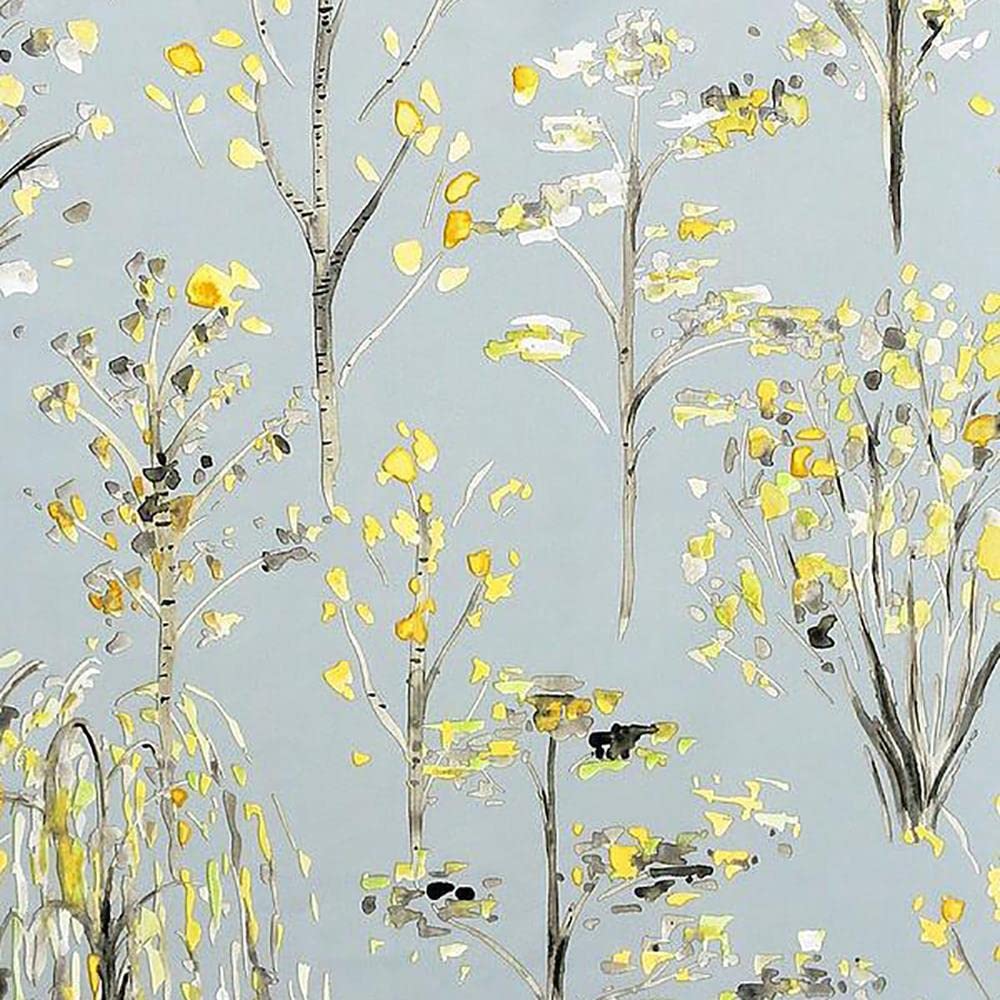 Yöl Yellow,White,Grey Watercolour Tree Wallpaper Grey White Yellow Floral Flower