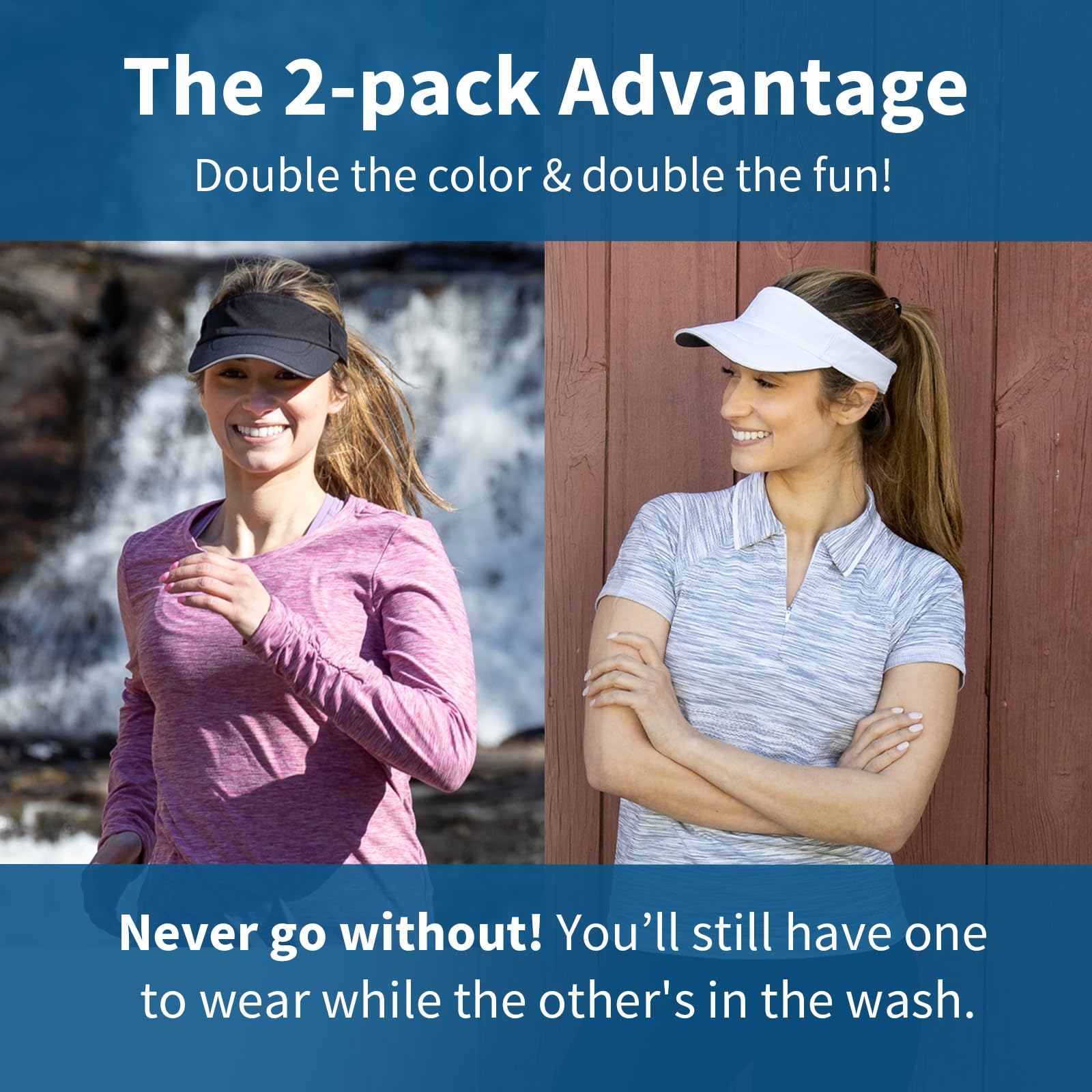 TrailHeads Visor Cap Damen - Sonnenschild Damen zum Laufen, Golf und Tennis – Recyceltes Tennis Cap Damen