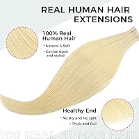 Vista 101 de Lashey Extensiones de Cabello Humano con Cinta Adhesiva Negro Natural 100% Remy Cabello Humano Liso Extensiones de Cabello con Cinta Largas de 24