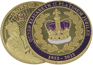 Queen Elizabeth Commemorative Coin | 1952-2022 Queen of England Collection Souvenir Coin | Uncirculated Jubilee Coin for Collectors Royal | Collectible Coins Medallion Home Decor for Collectors