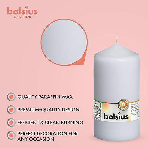 Miniatura 8 de BOLSIUS 4 velas de pilar naranja, 3 x 6 pulgadas, envueltas individualmente, calidad europea premium, 65 horas de combustión, llama suave sin goteo