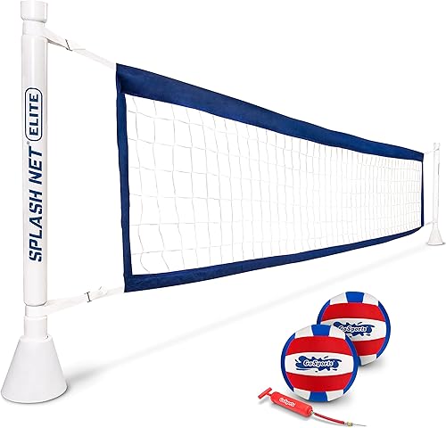 GoSports Juego de voleibol de piscina enterrada ELITE montado en la cubierta - cubierta permanente montada para piscinas enterradas