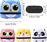 Vista 6 de Sello con nombre personalizado para ropa de niños, impermeable, sellos autoentintados (blanco + tinta negra) para guardería, campamento, ropa