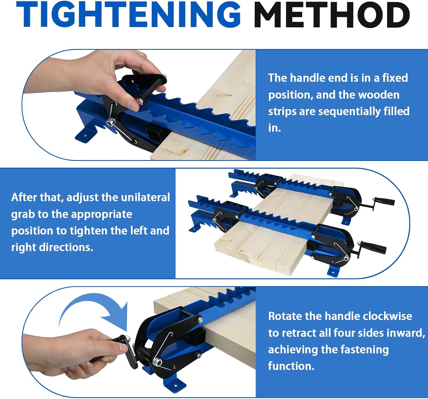 Mini Deluxe Panel Clamps (2-Pack),4-Way Pressure Steel Clamp, Moderate Size, Used for Cutting Boards, Tabletops, and Cabinet Manufacturing with Storage Racks, with Clamp Rails And Fixable Feet