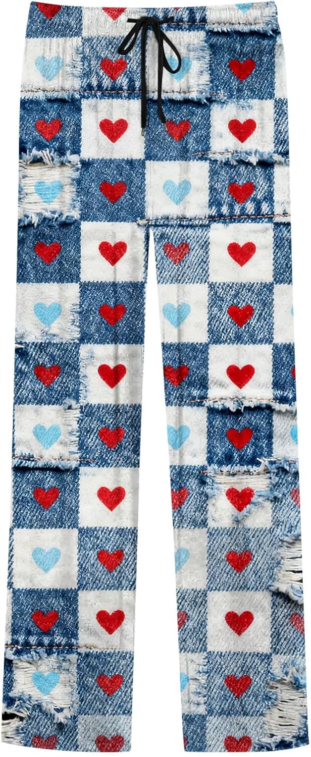 SHOPESSA Mens Valentines Day Pajama Pants Fashion Funny PJ Bottoms Elastic Drawstring Comfy Soft Lounge Pants with Pockets - Image 6