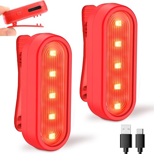 Luces LED de seguridad para bicicleta, luz trasera de bicicleta rojoverde, linterna de seguridad trasera de bicicleta, recargable por USB C, 4