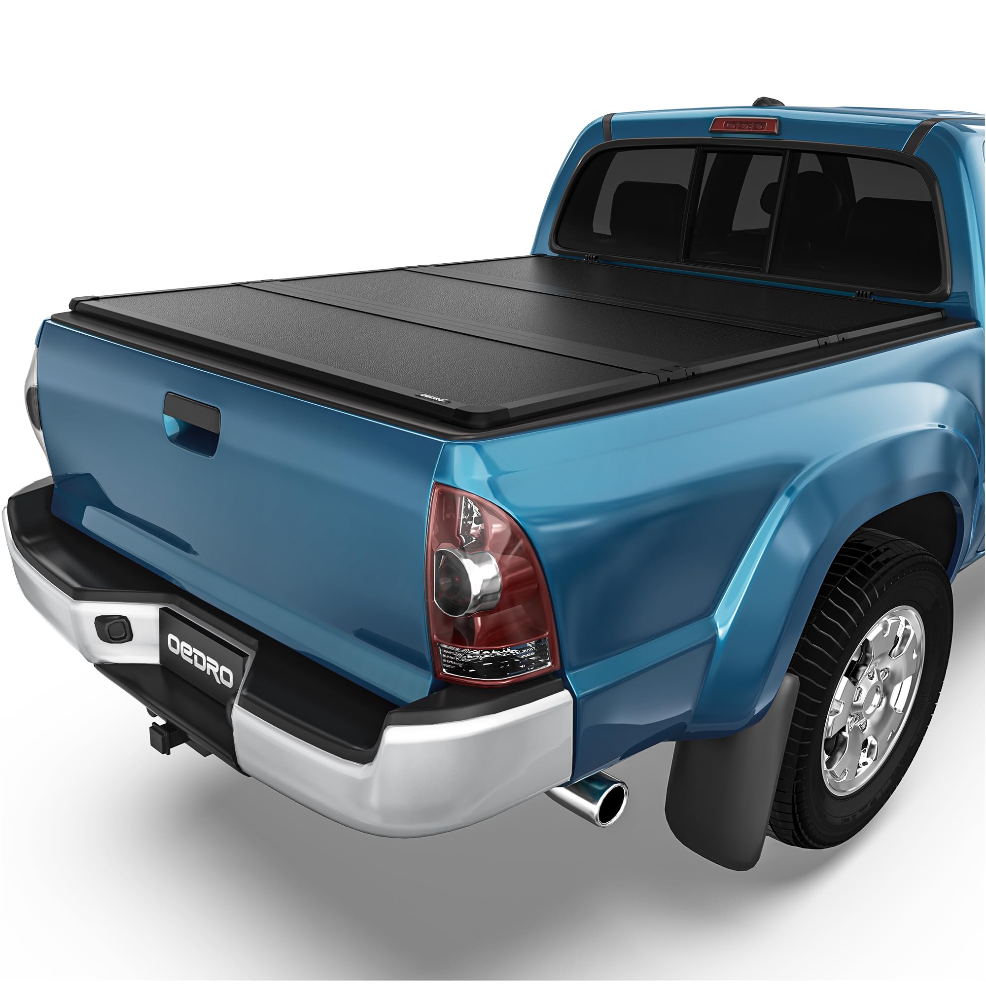 OEDRO FRP Hard Tri-fold Tonneau Cover Fold Truck Bed Covers Fits for Toyota Tacoma 2005-2015 (Excl. Trail Edition) with 6 Feet Bed with Tacoma Bed Rail
