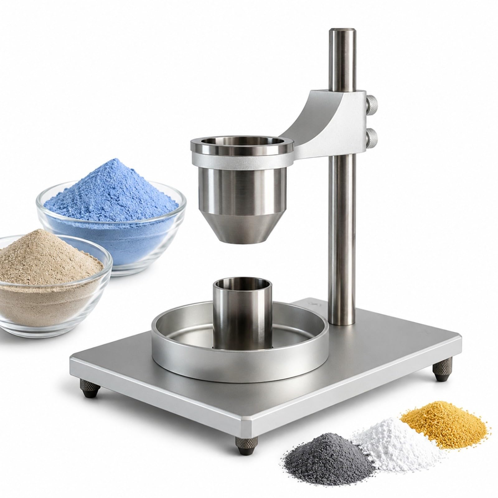 Il Tester di Portata della Polvere per Il Test di Flusso accurato, Include Dimensioni di 2.5mm e 5mm, Ideali per l'analisi dei Materiali della Polvere nelle impostazioni di Laboratorio