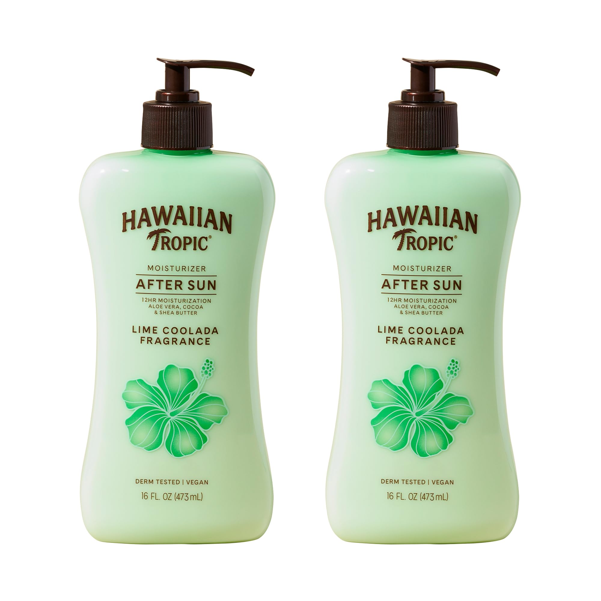 Hawaiian Tropic Lime Coolada After Sun Lotion | After Sun Care, Skin Care, Daily Moisturizing Lotion with Aloe, Cocoa Butter & Shea Butter, 16 Fl Oz each Twin Pack