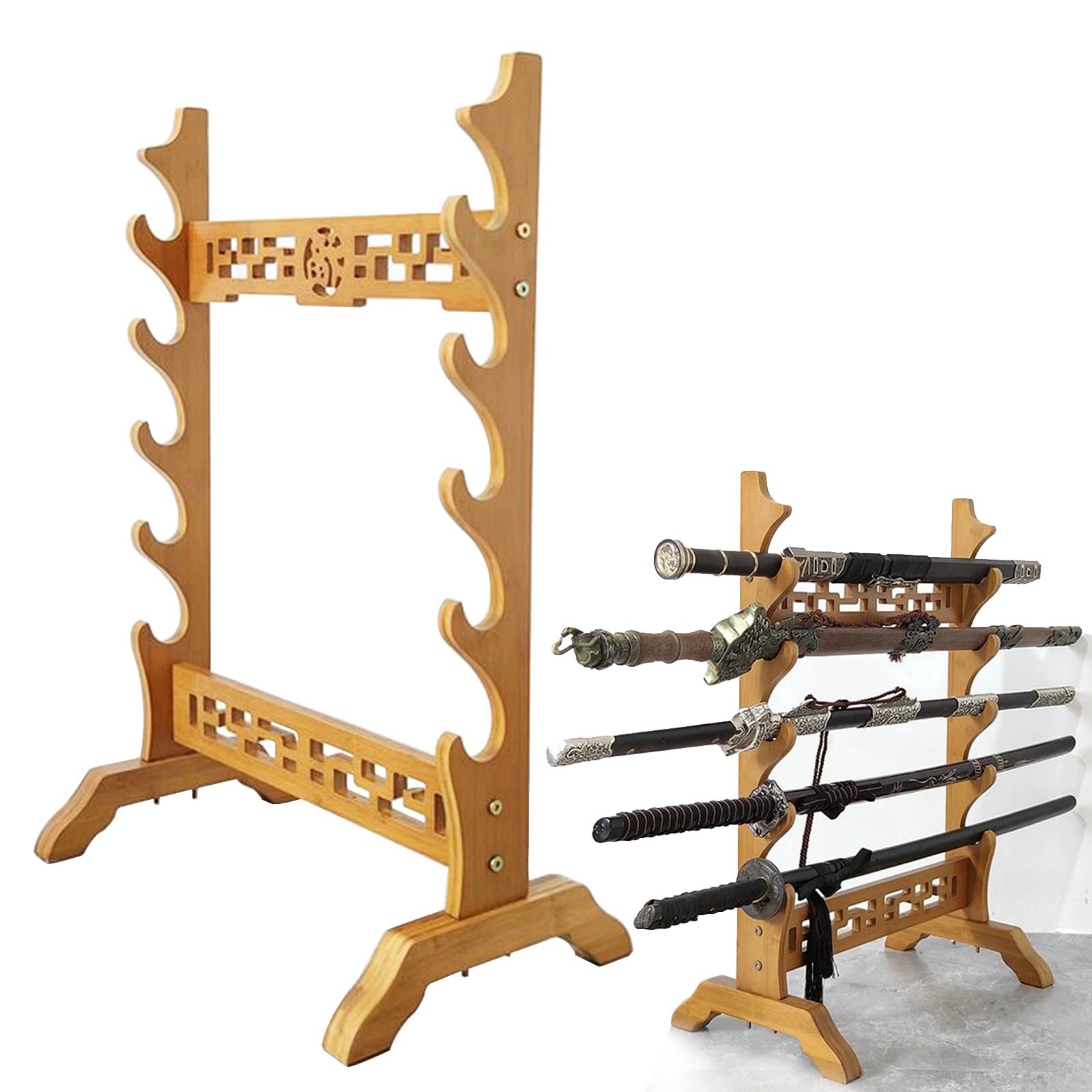 Support En Bois Pour Katana, Sabre Samouraï | Présentation épée Murale Ou Sol - 35 Cm