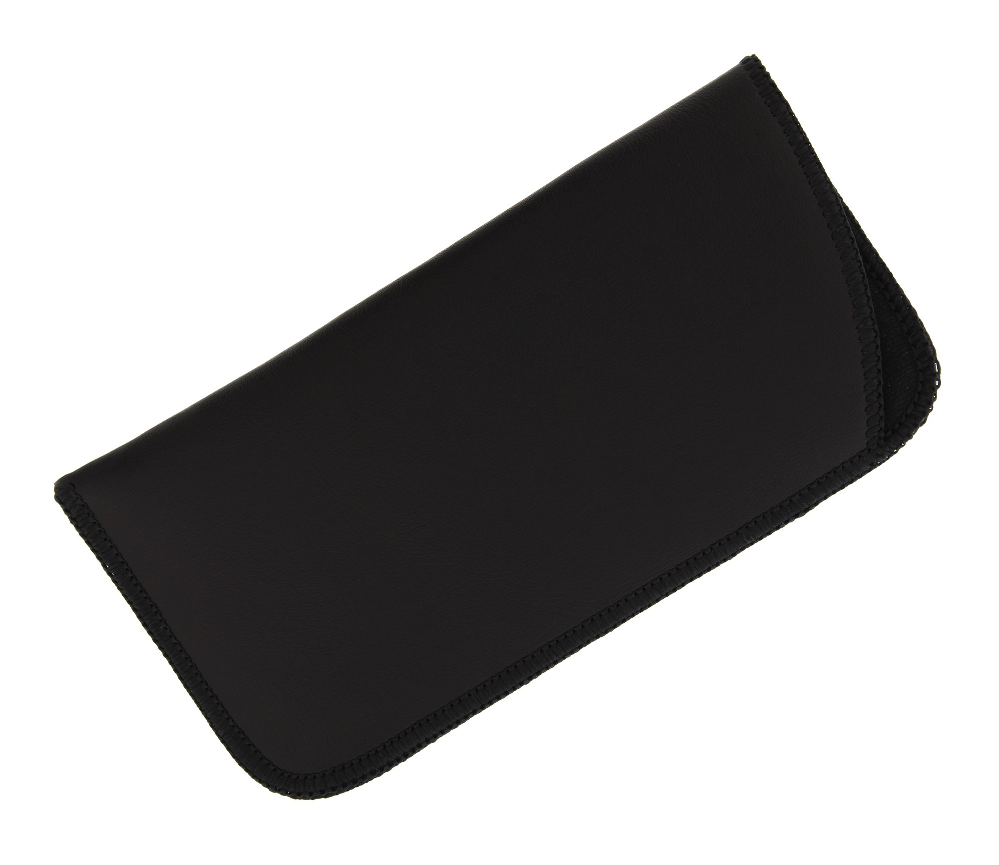 EAR MITTS1 Pack Soft Faux Leather Slip In Eyeglass Case, Fits Medium to Large Frames, Black