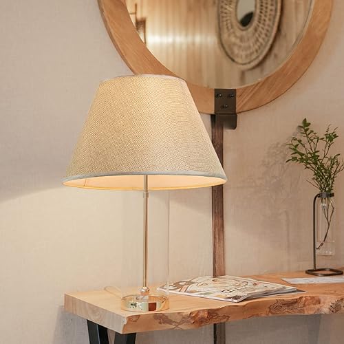 Miniatura 6 de OSALADI Pantalla de lámpara pequeña con clip de tela de barril con clip para lámpara de mesa, lámpara de pie de pared, pantalla de repuesto beige