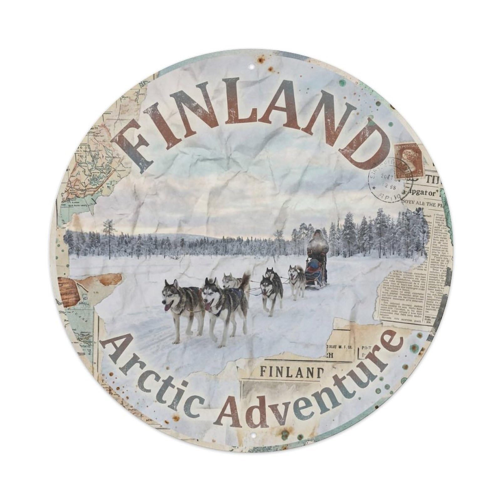Vintage Travel Finland Regal Metal Tin Sign