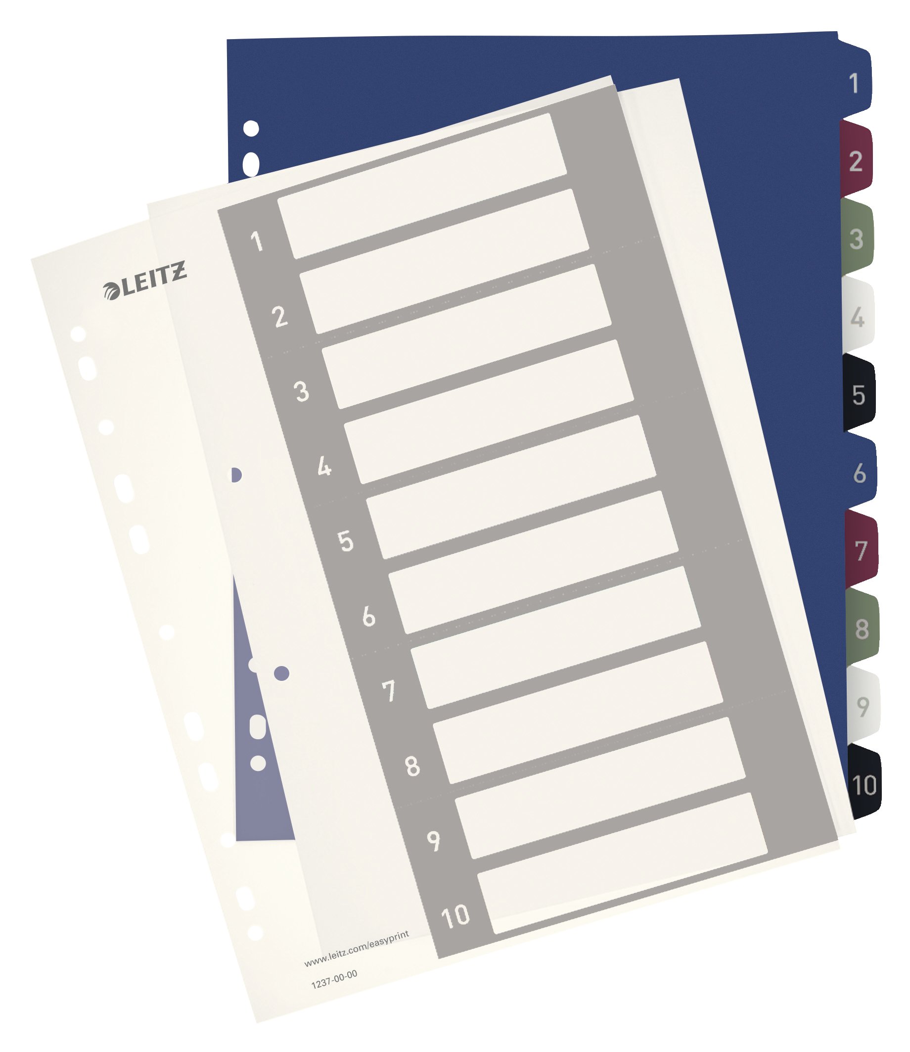 Leitz Register A4 Mit Deckblatt & 20 Trennblättern – Alphabetisch A-Z, Folienverstärkte Tabs, Grau