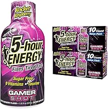 5-hour ENERGY Extra Strength Gamer Shots, Rocket Raspberry Flavor, 1.93 fl oz, 20 Pack