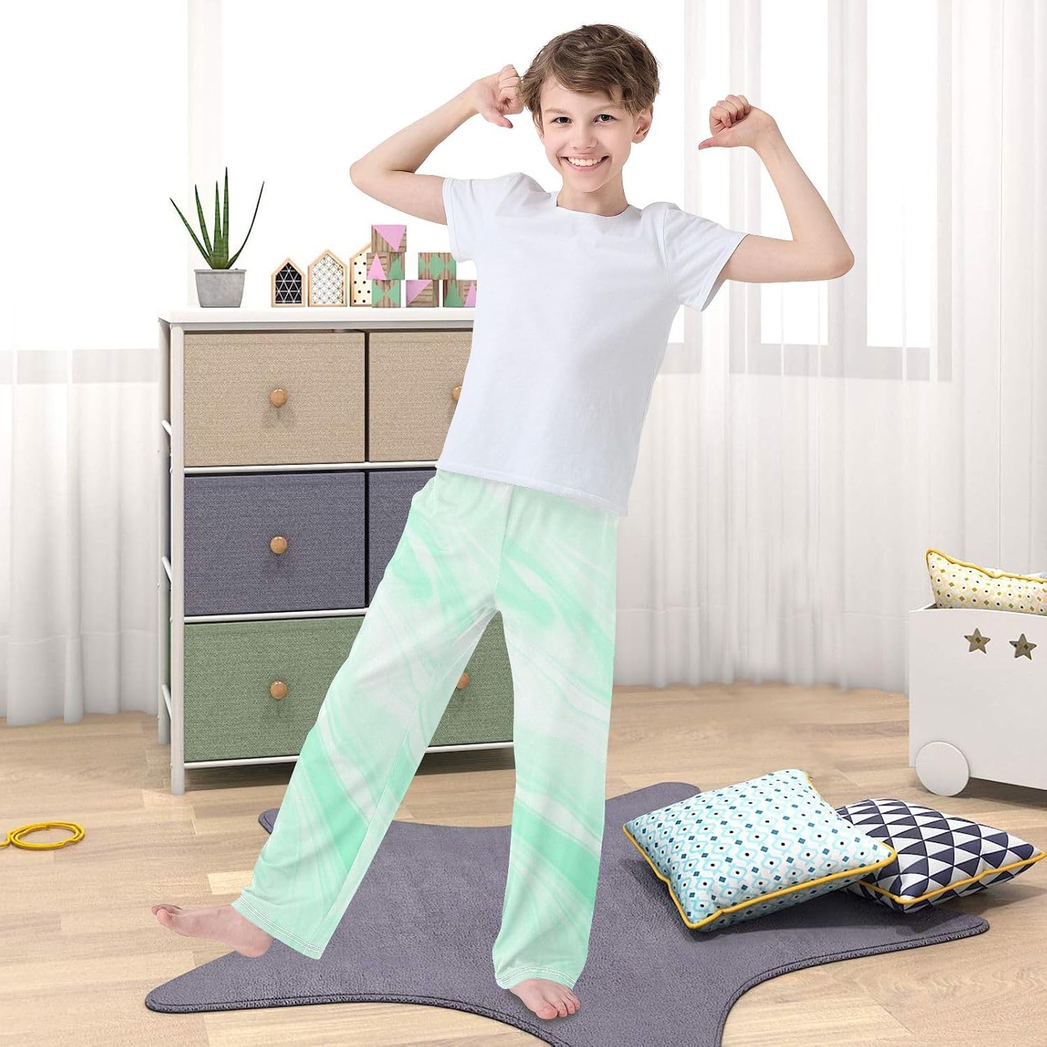 Marble Super Soft Pajama Lounge Pants with Pockets Elastic Waist Long Sleepwear Pajama Bottoms for Christmas